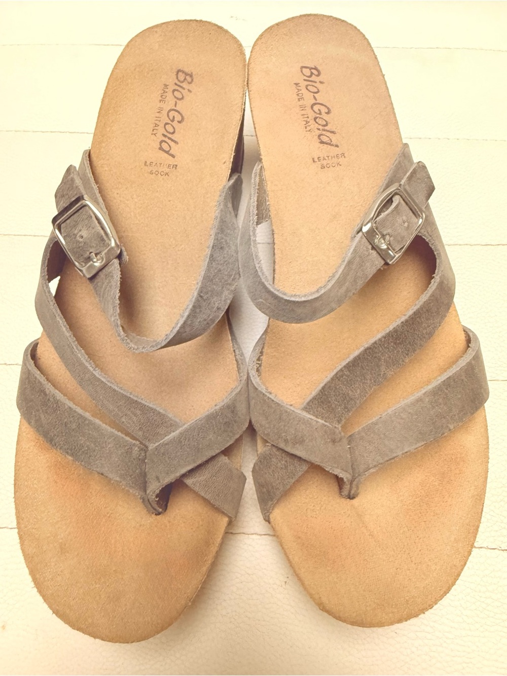 Women's Taupe Suede Slide Sandals